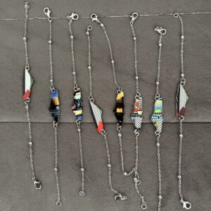 Gourmettes avec carte de la Palestine